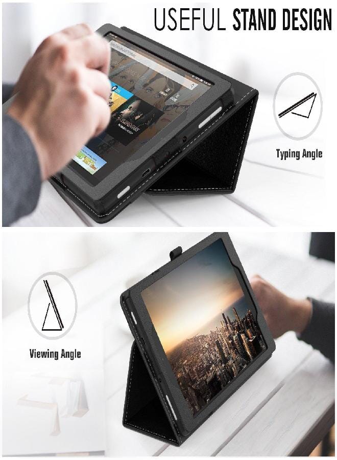 MoKo Case for All-New Amazon Fire HD 8 Tablet (7th/8th Generation, 2017/2018 Release) - Slim Folding Stand Cover for Fire HD 8, Black (with Auto Wake/Sleep) - Image 5